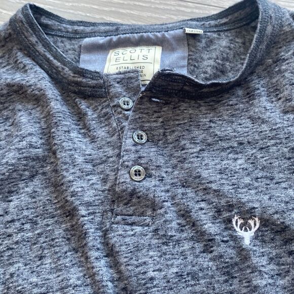 Henley Grey Long Sleeved Shirt - Picture 2 of 7